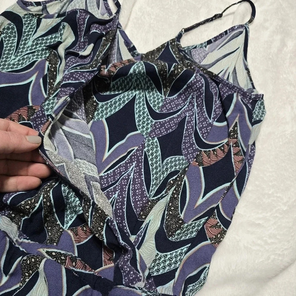 Chelsea28 Colorful Geometric Print Romper w/ Pockets, Vented/Wrap Back, EUC! - Picture 14 of 14